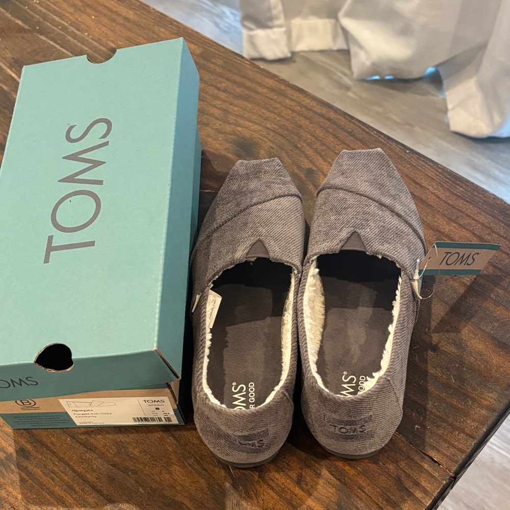 TOMS Charcoal Canvas Slip-Ons